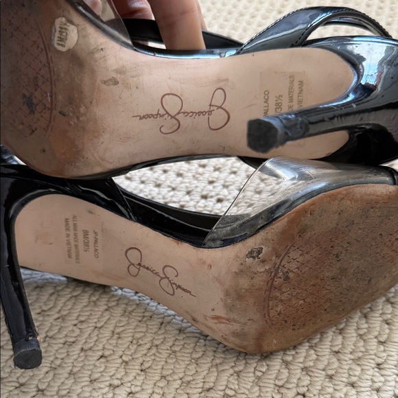 Jessica Simpson Black Patent MaryJane Stiletto Heels sz 8 - Picture 6 of 7